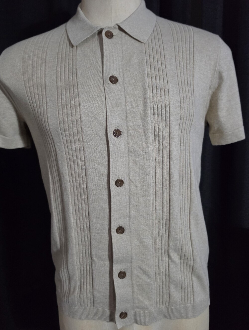 J. Crew Beige Short Sleeve Button-Down Polo Shirt